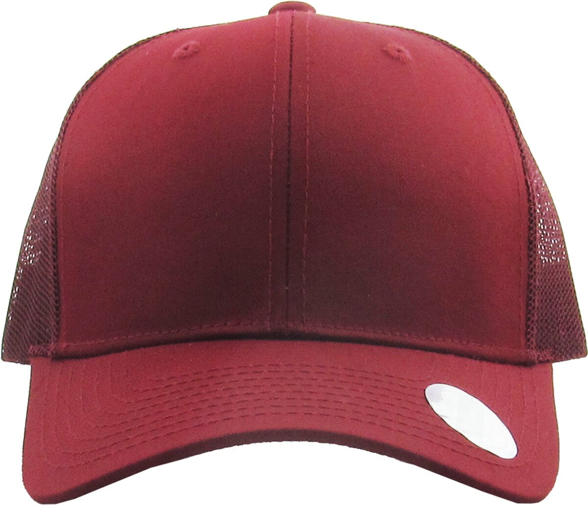 Burgundy Classic 6 Panel Trucker Mesh Snapback Front View